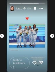 Katie Ledecky shares on her Instagram story